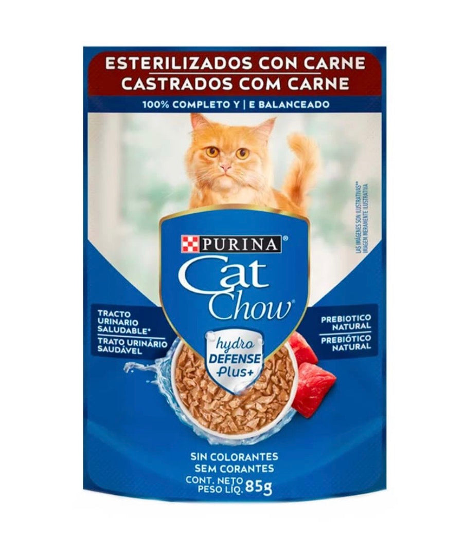 Pouche Carne Gato Esterilizado 85g Cat Chow