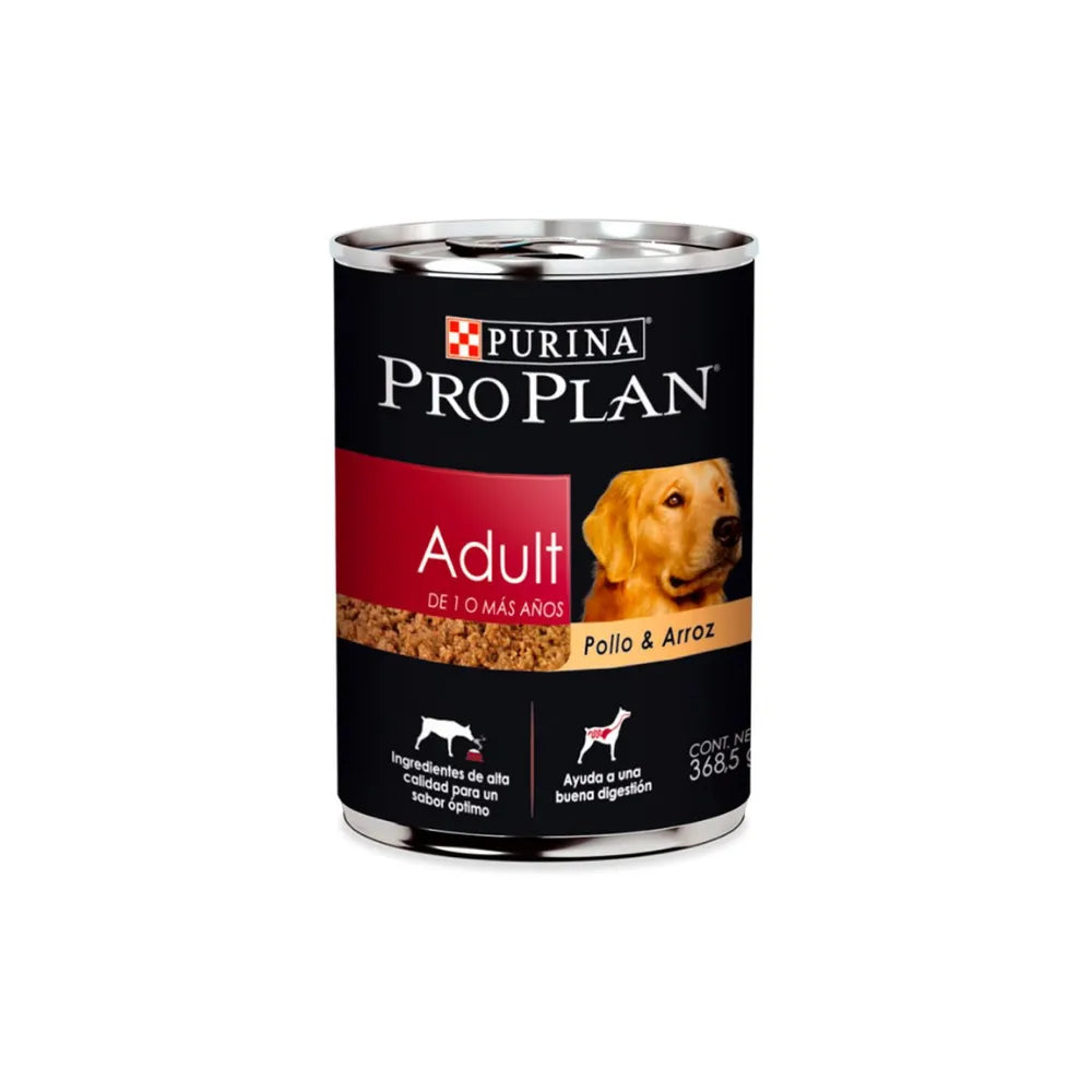 Lata Pro Plan Perro Adulto Pollo y Arroz 368 g