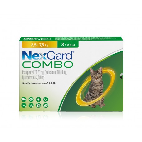 Nexgard combo x3 pipeta gato 2,5-7,5kg