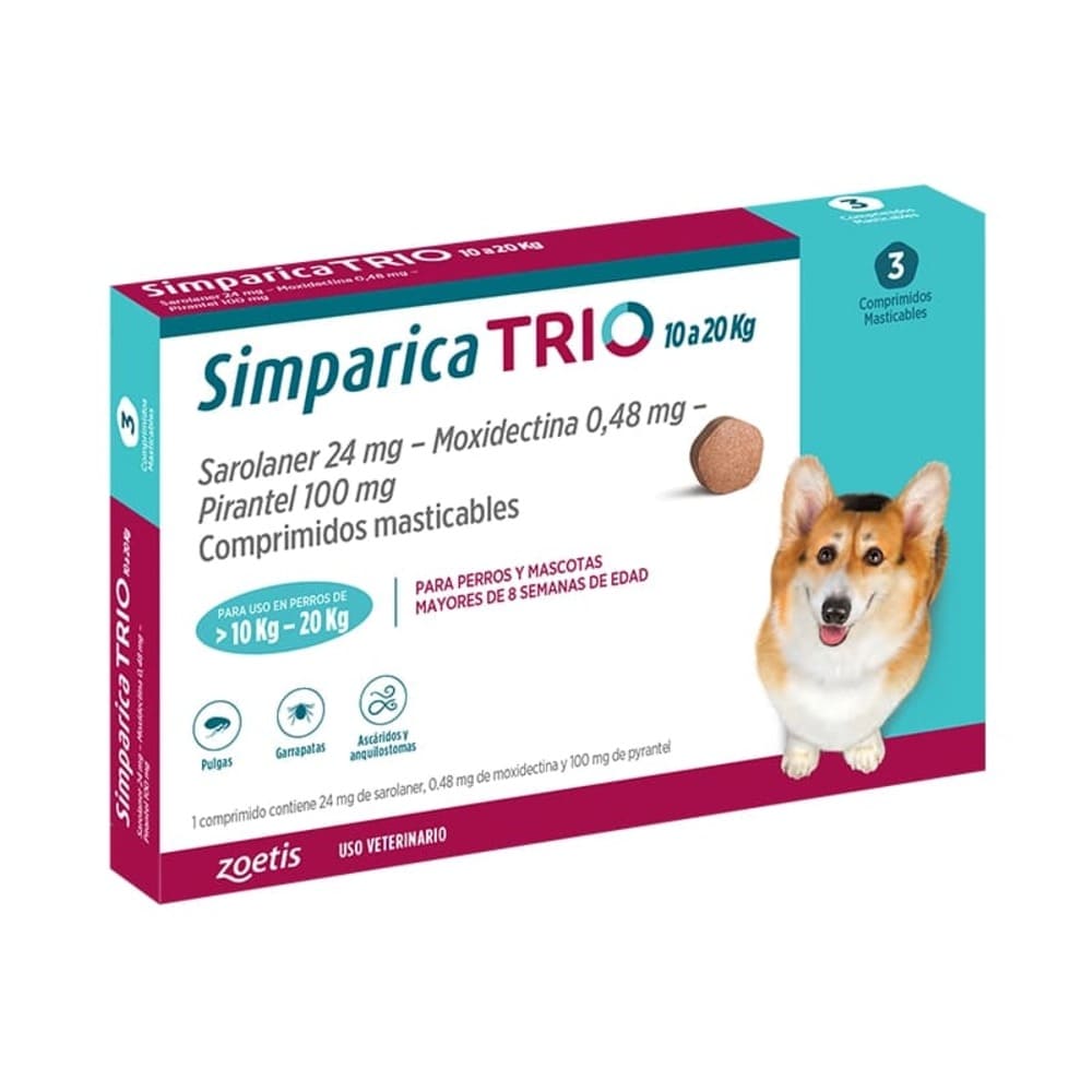 Simparica trio 10-20kg 3comp.